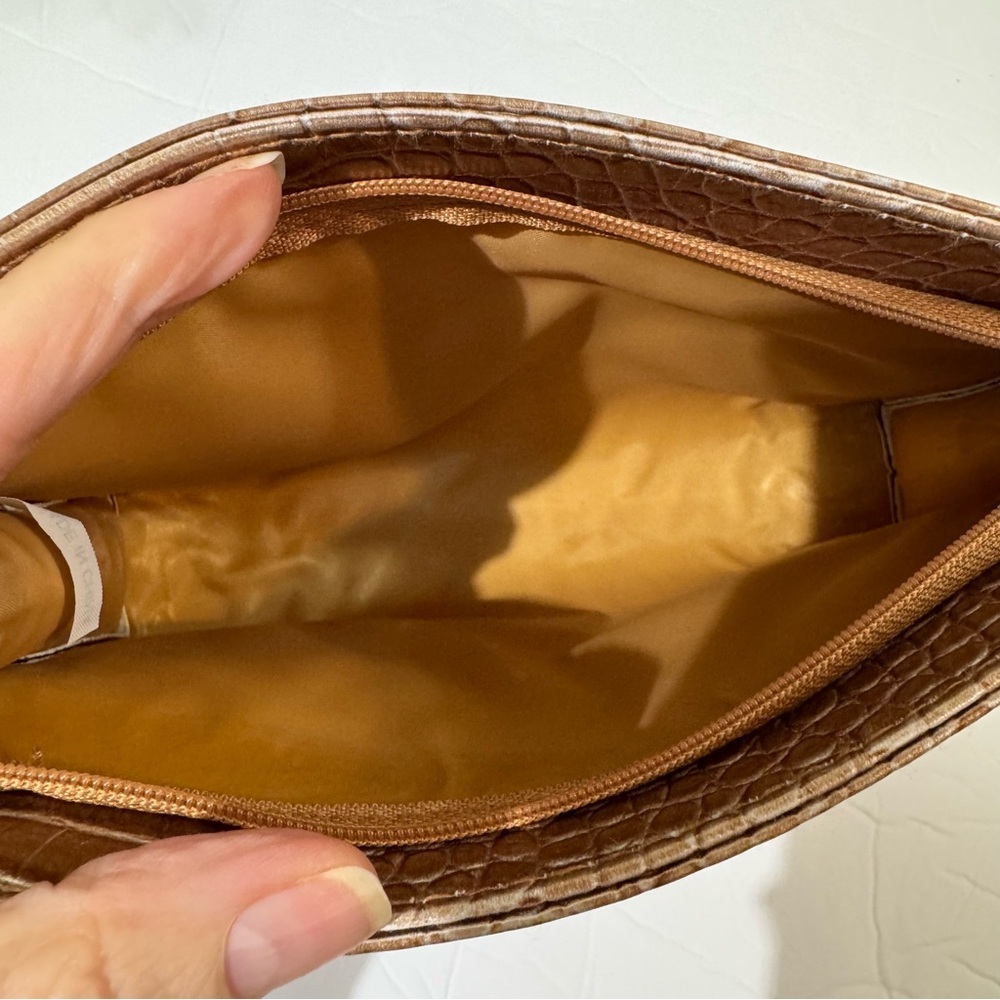 Crocodile Embossed Bronze Makeup/Toiletries Bag - Picture 5 of 5